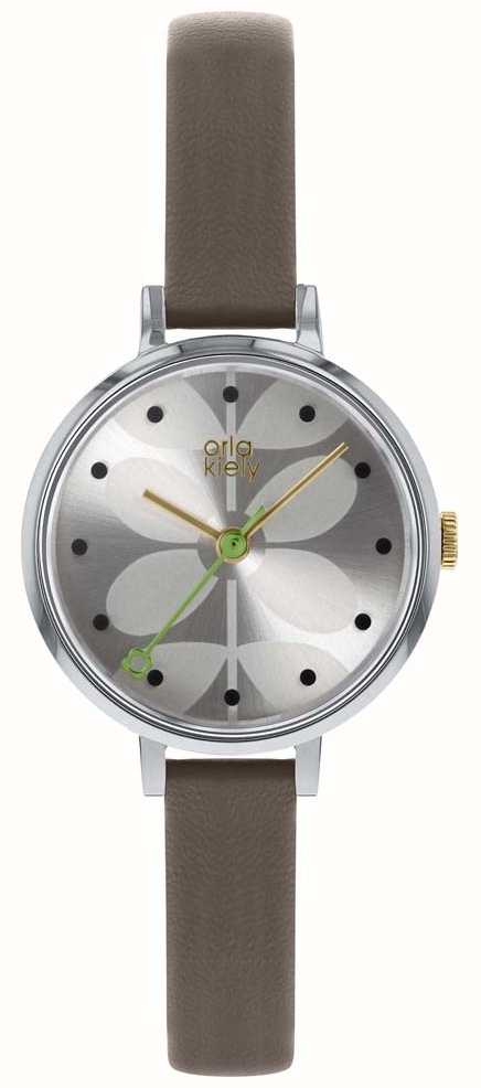 Orla Kiely Las Watch Grey Strap Silver Dial Ok2251 First Orla Kiely Las Watch Grey Strap