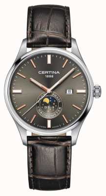 Certina Men's | DS 8 Chrono Moon Phase Brown Leather Strap Grey Dial C0334571608100