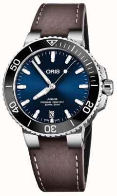 ORIS Aquis Date 39.5mm Men's Watch Leather 01 733 7732 4135-07 5 21 10FC