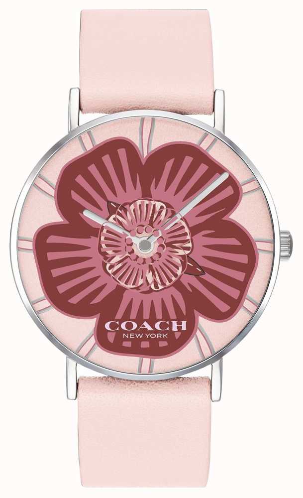 coach watch pink leather strap