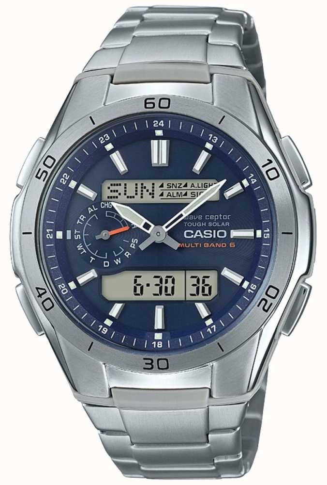 Casio Mens Radio Controlled Titanium Chronograph Watch WVAM650TD