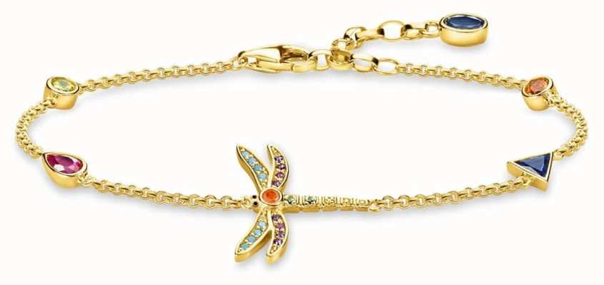 Thomas Sabo | Gold Plated Multi Stone Dragonfly Bracelet | A1839-315-7-L19V