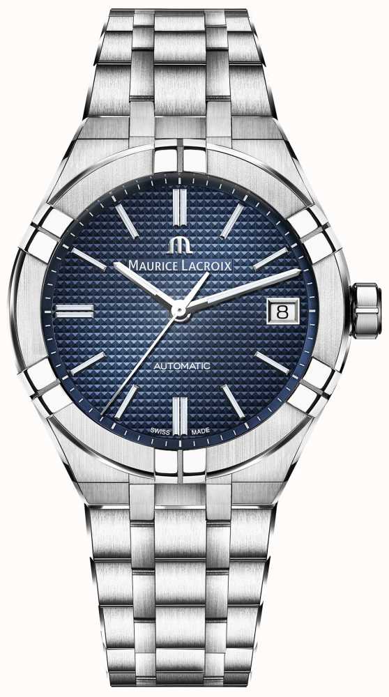 Maurice Lacroix Aikon Automatic (39mm) Blue Clous De Paris Dial / AI6007 -SS002-430-1 - First Class Watches™ USA