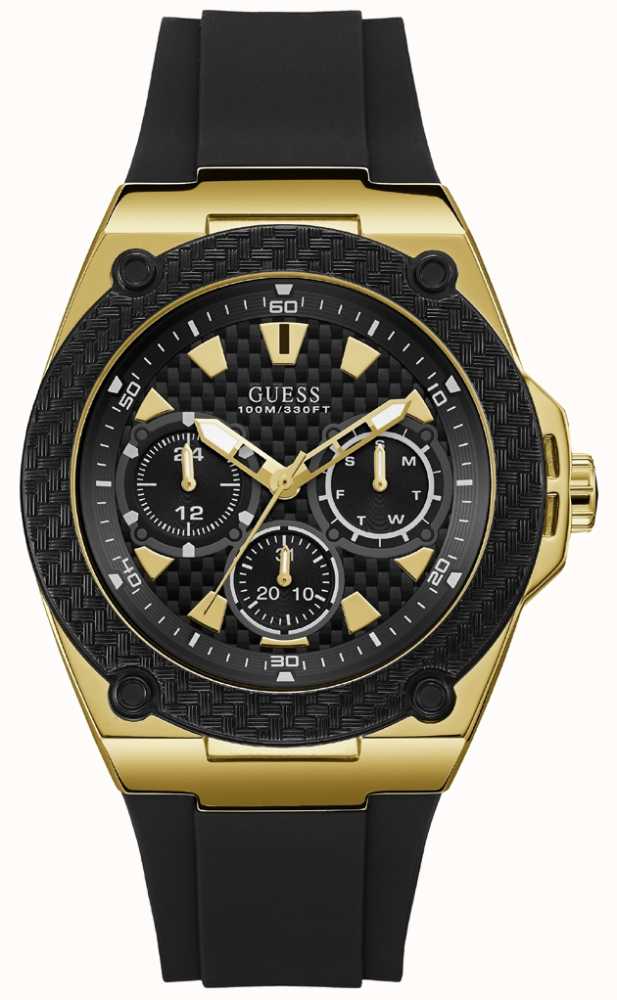 Guess | Mens Legacy | Black Rubber Strap | Black Dial | W1049G5 - First ...