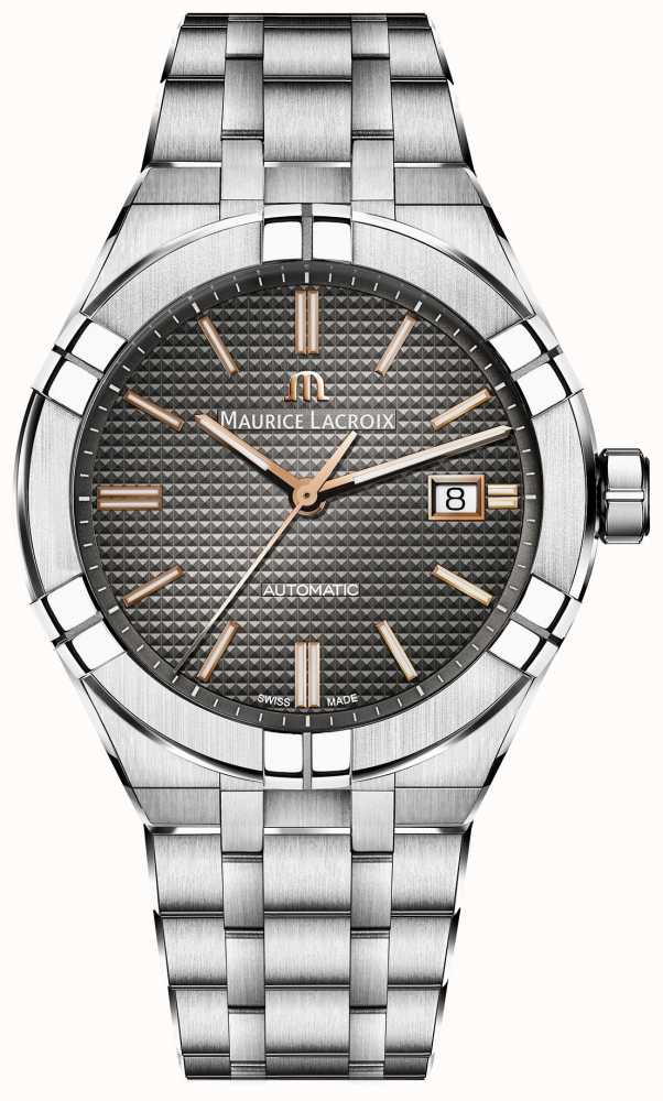 Maurice Lacroix Aikon Automatic (42mm) Anthracite Clous De Paris Dial /  AI6008-SS002-331-1 - First Class Watches™ USA