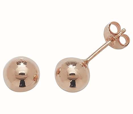 James Moore TH 9ct Rose Gold 6mm Ball Stud Earrings ES204R