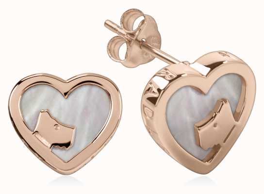 Radley Jewellery Rose Gold Mother Of Pearl Heart Stud Earrings RYJ1066