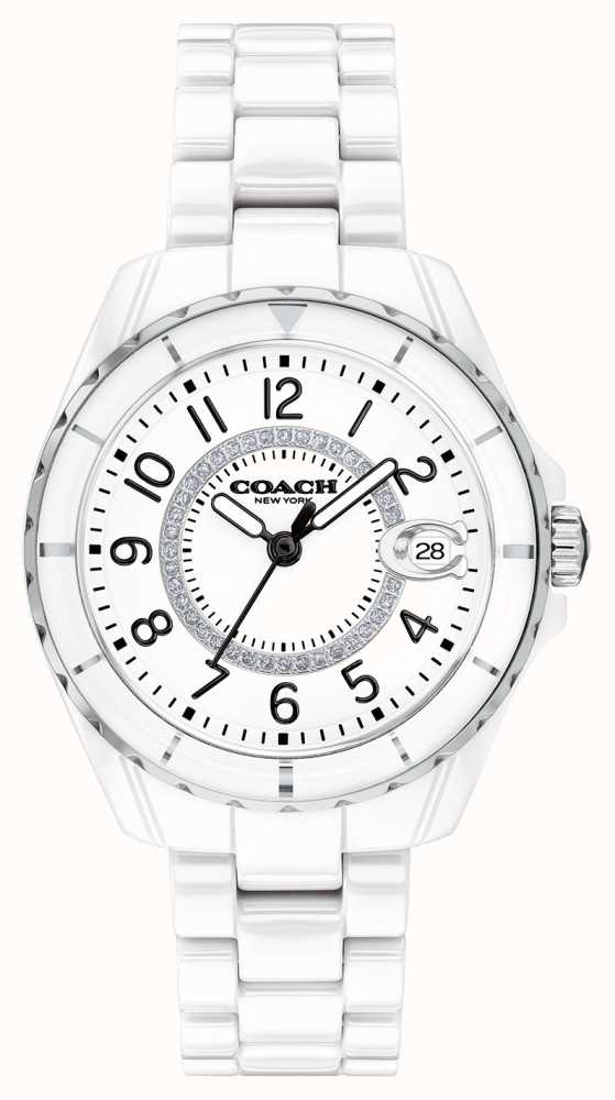 Coach | Women's | Preston | White Ceramic Bracelet | White Dial | 14503462  - First Class Watches™ USA