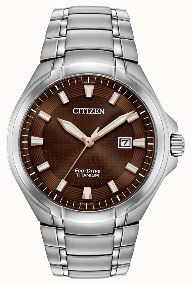 Citizen Men's Paradigm Eco-Drive Titanium Brown Dial Watch BM7431-51X