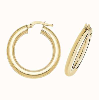 James Moore TH 9k Yellow Gold Hoop Earrings 20 mm ER1004-20