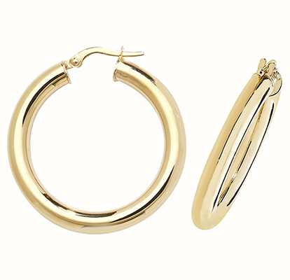 James Moore TH 9k Yellow Gold Hoop Earrings 25 mm ER1004-25