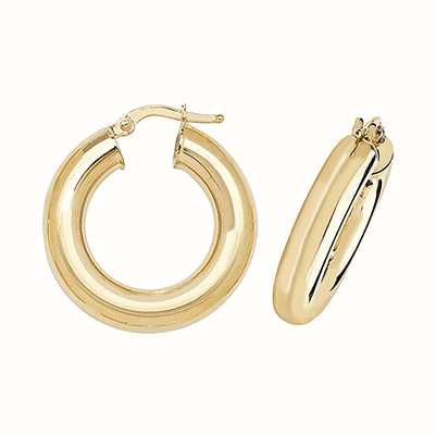 James Moore TH 9k Yellow Gold Hoop Earrings 15 mm ER1005-15