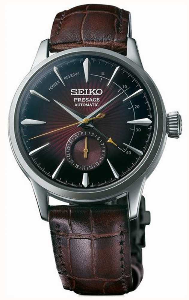 Seiko Presage Black Cat Martini 'Cocktail Time' Brown Leather - First Class Watches™ USA