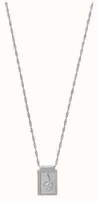 Cluse Force Tropicale Silver Twisted Chain Tag Pedant Necklace CLJ22014