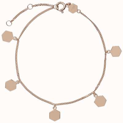 Cluse Essentielle Rose Gold Hexagon Charms Chain Bracelet CLJ10018