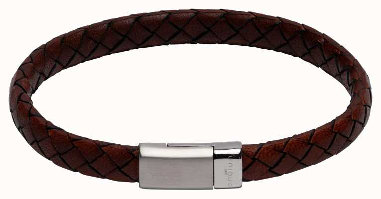 Unique & Co Dark Brown Leather | Steel Clasp | Bracelet B446ADB/21CM