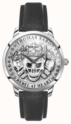 Thomas Sabo | Men's Rebel Spirit 3D Skulls | Black Leather Strap | WA0355-203-201-42