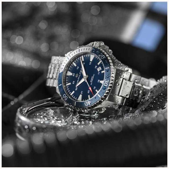 Khaki Navy Scuba Auto - Blue dial - stainless steel bracelet, Hamilton  Watch - H82505140