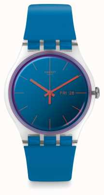 Swatch | New Gent | Polablue Watch | Blue Silicone Strap | SO29K702-S14