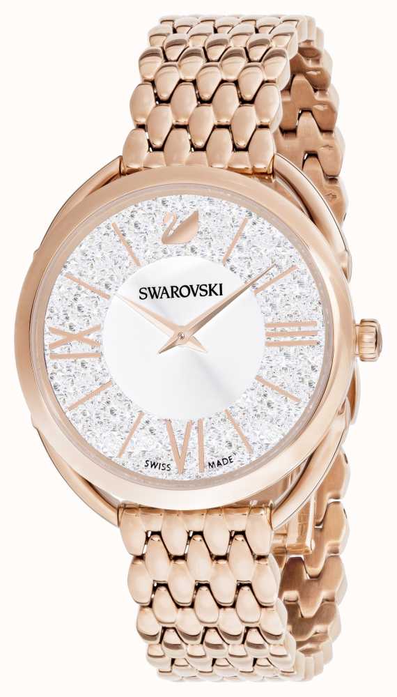 recorder Apt Vormen Swarovski | Crystalline Glam | Rose Gold Plated Bracelet | Silver Dial  5452465 - First Class Watches™ USA