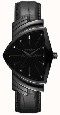 Hamilton Ventura Quartz (32mm) Black Dial / Black Leather Strap H24401731
