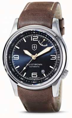 Elliot Brown | Tyneham | Blue Dial | Brown Leather Strap 305-D06-L23