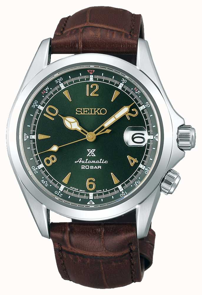 Seiko Prospex Men's Automatic Mechanical Alpinist | Brown Leather Strap  SPB121J1 - First Class Watches™ USA