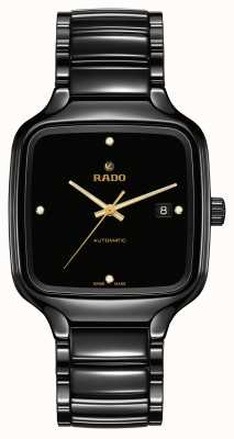 RADO True Square Automatic Diamonds (38mm) Black Dial / Black High-Tech Ceramic Bracelet R27078722