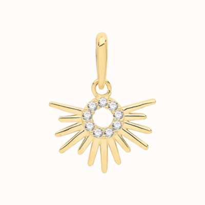 James Moore TH 9ct Yellow Gold Cubic Zirconia Sun Rise Pendant Only PN1131
