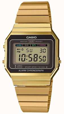 Casio | Collection | Gold Plated Steel Bracelet |Digital Dial A700WEG-9AEF