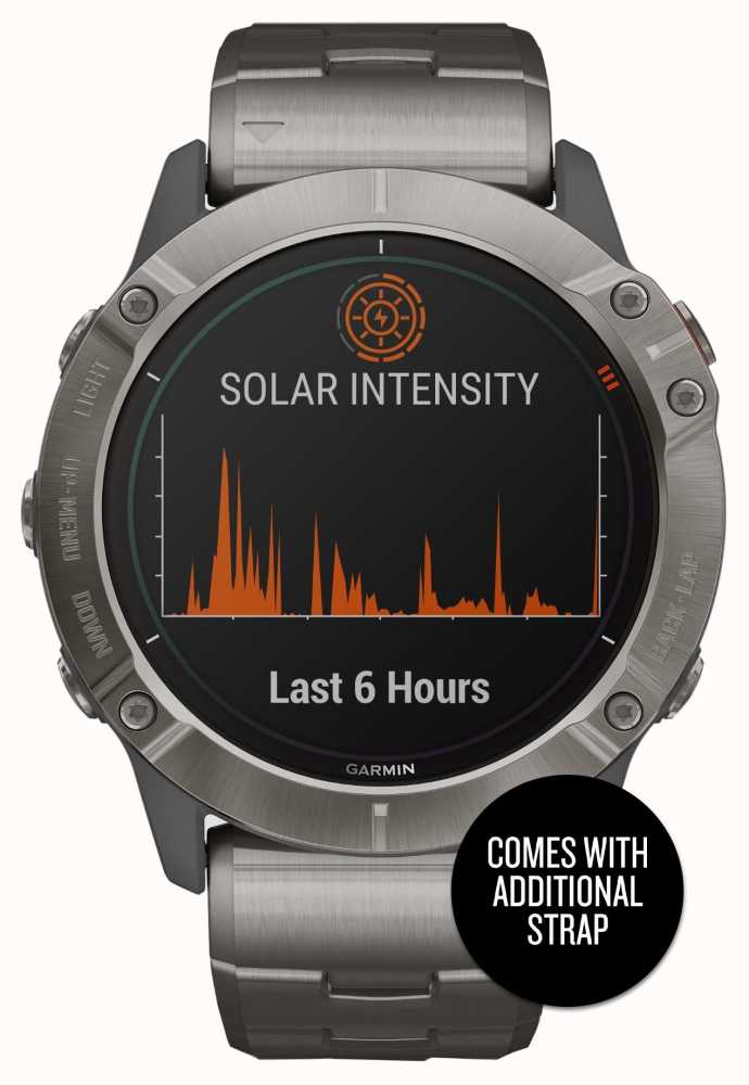 Garmin Fenix 6X Pro Solar  Titanium Bracelet And Orange Strap 010-02157-24  - First Class Watches™ USA