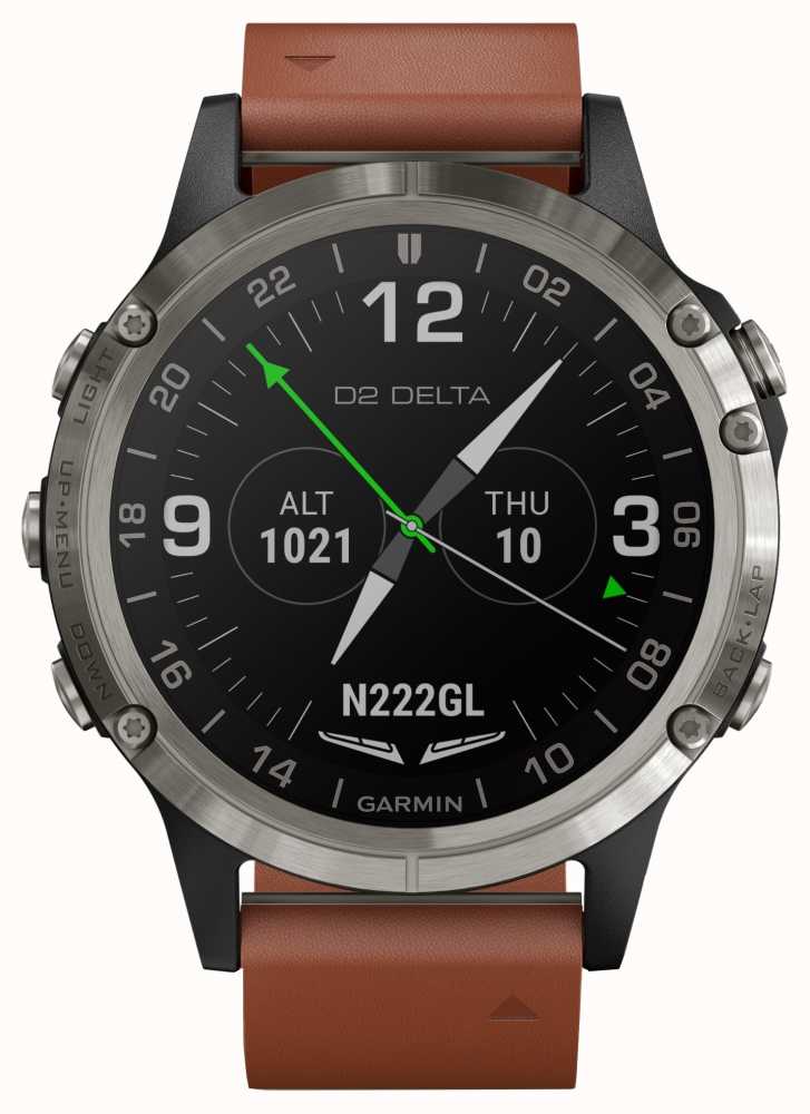 Roux patron Nøgle Garmin D2 Delta Aviator | Brown Leather Strap 010-01988-31 - First Class  Watches™ USA