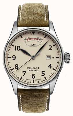 Iron Annie Flight Control Automatic | Brown Leather Strap | Beige Dial 5164-3