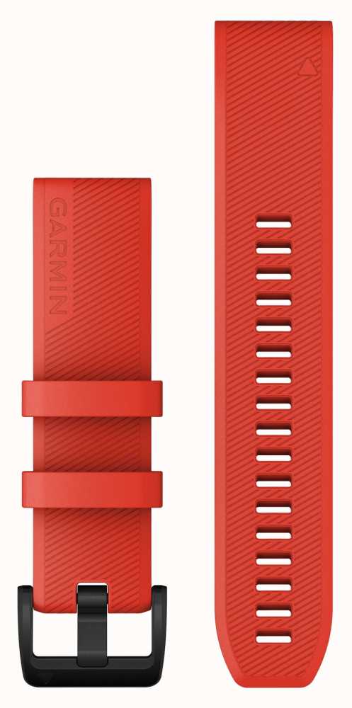Garmin Quickfit 22 Strap Only Laser Red With Black Stainless Steel
