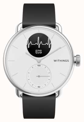 Withings ScanWatch - Hybrid Smartwatch with ECG (38mm) White Hybrid Dial / Black Silicone HWA09-MODEL 1-ALL-INT