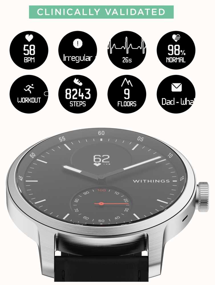Withings ScanWatch Light - Hybrid Smartwatch (37mm) Black Dial /  HWA11-MODEL 5-ALL-INT - First Class Watches™ USA