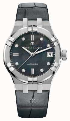 Maurice Lacroix Aikon Automatic (35mm) Black Mother of Pearl Dial / Dark Grey Leather AI6006-SS001-370-1