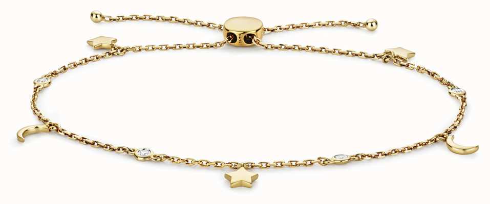 James Moore TH 9k Gold 0.08ct Diamond Stars And Moon Bracelet BD031