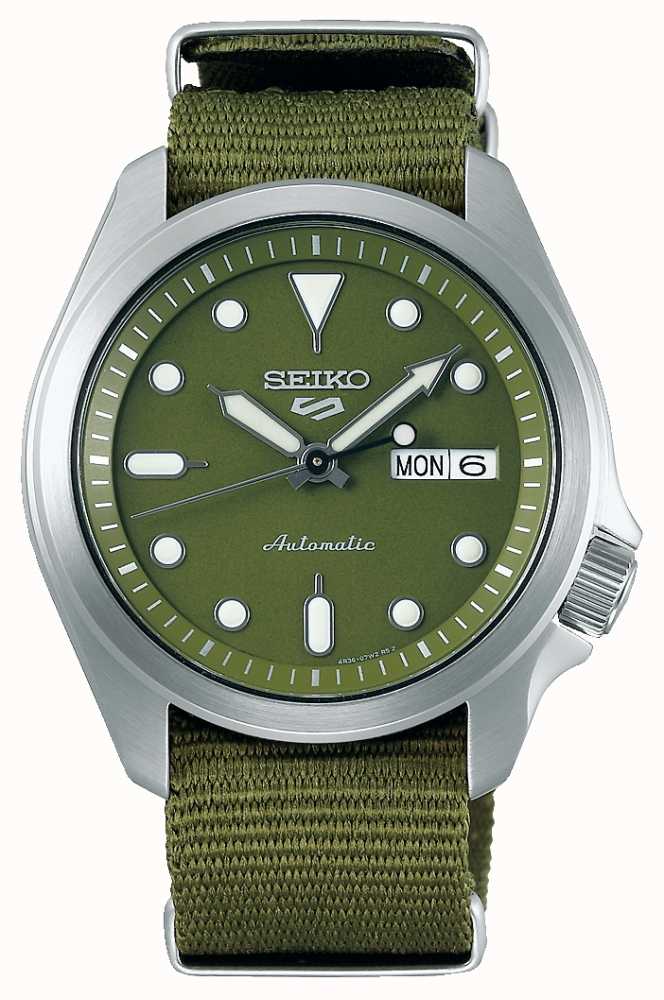 Seiko 5 Men's Sports Green Dial Green Nylon Strap SRPE65K1 - First Class  Watches™ USA