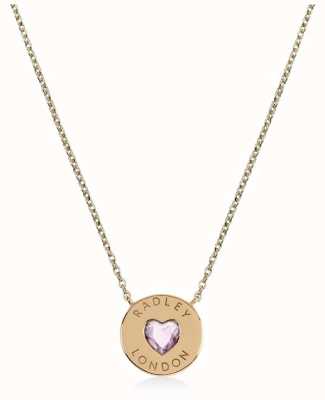 Radley Jewellery Sterling Silver 18ct Gold Plated Heart Disc Necklace RYJ2136