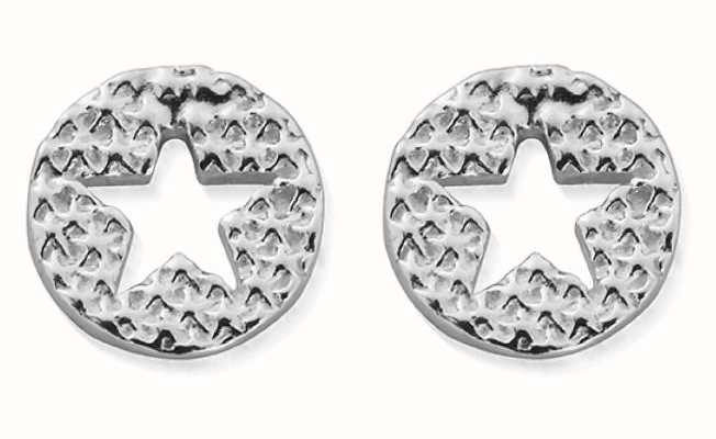 ChloBo Sparkle Star In Circle Stud Earrings | Sterling Silver SEST3072