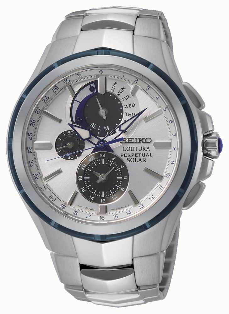 Seiko | Coutura | Men's Solar | Silver Chrono Dial | Stainless Steel  Bracelet | SSC787P9 - First Class Watches™ USA