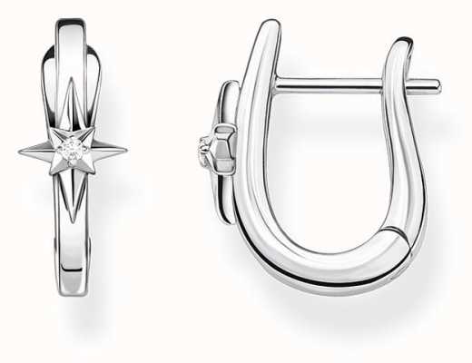 Thomas Sabo Sterling Silver Star Hoop Earrings CR654-643-21