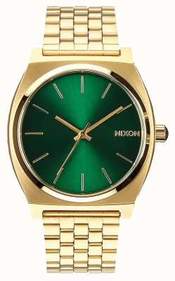 Nixon Time Teller | Gold / Green Sunray | Gold IP Steel Bracelet | Green Dial A045-1919-00