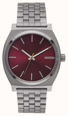 Nixon Time Teller | Gunmetal / Deep Burgundy | Gunmetal IP Bracelet | Burgundy Dial A045-2073-00
