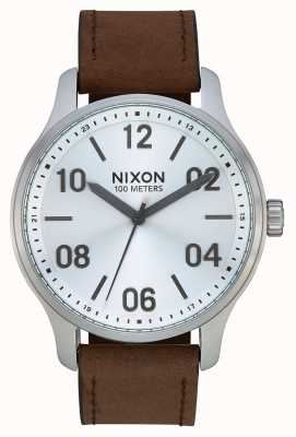 Nixon Patrol Leather | Silver / Brown | Brown Leather Strap | Silver Dial A1243-1113-00