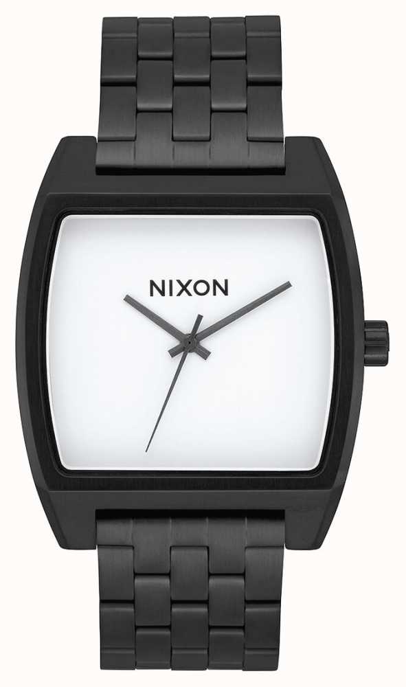 Nixon Time Tracker | Black / White | Black IP Steel Bracelet | White Dial  A1245-005-00