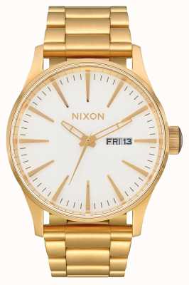 Nixon Sentry SS | Gold / White | Gold IP Steel Bracelet | White Dial A356-508-00