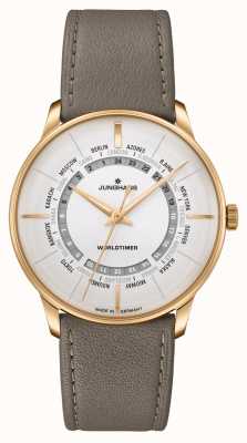 Junghans Meister Worldtimer Sapphire Crystal | Brown Leather Strap | Silver Dial 27/5012.02