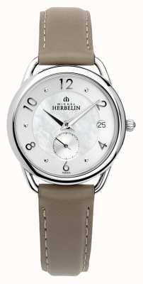 Michel Herbelin Equinoxe | Women's Brown Leather Strap | Mother Of Pearl 18397/29GR